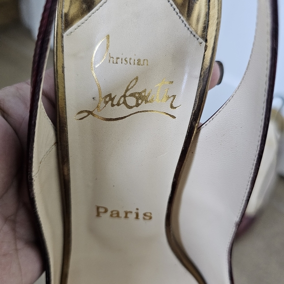 Louboutin Prive Patent leather (bronze & red) - Picture 4 of 13